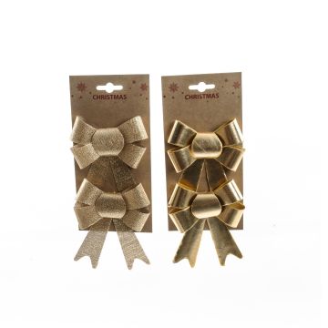 SET 2 COCCARDE IN TESSUTO/PVC ORO 10X13 H.3CM ASSORTITO