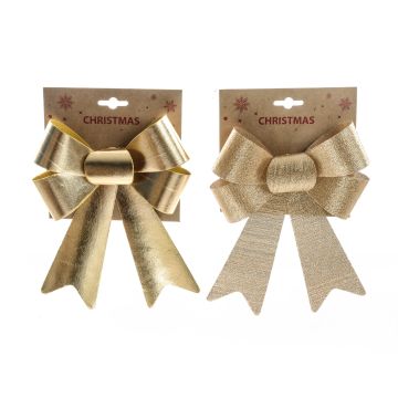 COCCARDA IN TESSUTO/PVC ORO 16X6.5CM H 25CM ASSORTITO