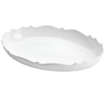 VASSOIO OVALE IN PORCELLANA LINEA ARYA 35X23CM BIANCO 