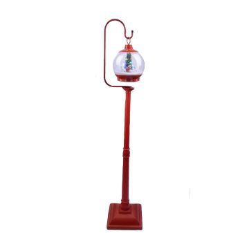 LAMPIONE PALLA DI NEVE CON MOVIMENTO/LUCI/MUSICA DIAM. 32CM H 173CM ROSSO