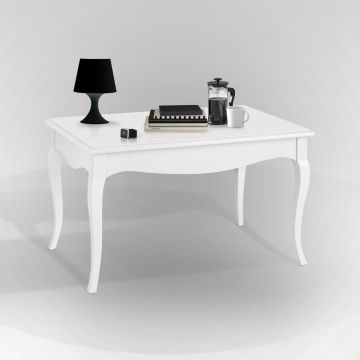 TAVOLINO IN LEGNO MASSELLO LACCATO BIANCO