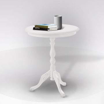 TAVOLINO ROTONDO LACCATO BIANCO
