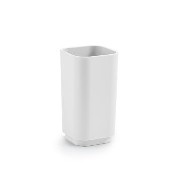 LINEA SEVENTY MATT - BICCHIERE PORTA SPAZZOLINI IN RESINA TERMOPLASTICA BIANCO MATT