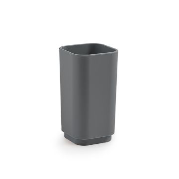 LINEA SEVENTY MATT - BICCHIERE PORTA SPAZZOLINI IN RESINA TERMOPLASTICA GRIGIO MATT