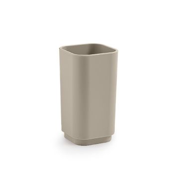 LINEA SEVENTY MATT - BICCHIERE PORTASPAZZOLINI IN RESINA TERMOPLASTICA BEIGE MATT