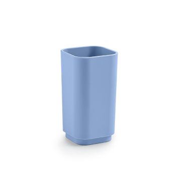 LINEA SEVENTY MATT - BICCHIERE PORTA SPAZZOLINI IN RESINA TERMOPLASTICA CELESTE MATT