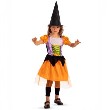 COSTUME STREGHETTA ARANCIONE PER BAMBINA TG. 6-7 ANNI