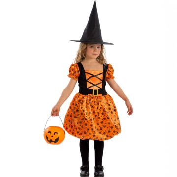 COSTUME STREGHETTA ARANCIONE PER BAMBINA TG. 6-7 ANNI