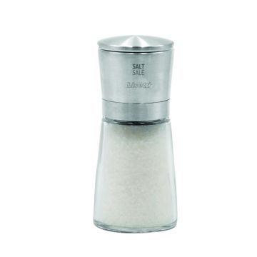 MACINA SALE LA SPEZIA IN VETRO E ACCIAIO H. 14.5CM