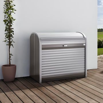 BIOHORT - STOREMAX BAULE DA ESTERNO CM 163X78 H. 120 GRIGIO METALLIZZATO