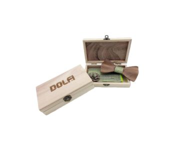 SET PAPILLON IN LEGNO DA UOMO VERDE