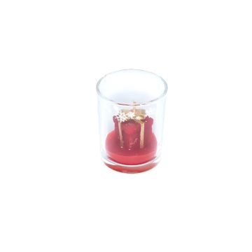 CANDELA PACCO REGALO IN BICCHIERE DI VETRO DIAM. 5.5CM H 6.5CM