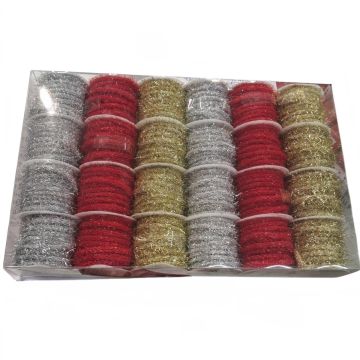 ROTOLO NASTRINO CON FRANGE BRILLANTINATO 2MT ASSORTITO
