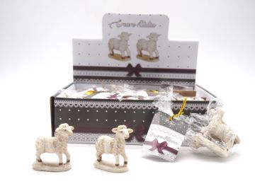 SET 2 PECORE PER PRESEPE IN POLIRESINA 4.3X2.5 H. 4.3CM 