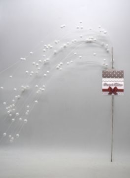 SET 10 RAMI A CASCATA CON BACCHE BIANCO H. 50CM