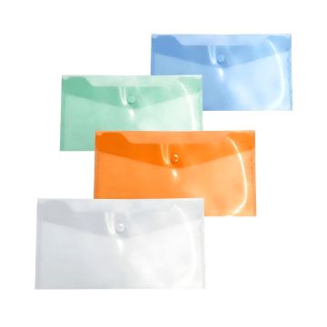 LEBEZ - BUSTA CON BOTTONE IN POLIPROPILENE CM 24X12 ASSORTITA