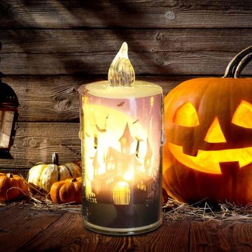 LUMINO DI HALLOWEEN CON LUCE LED DECORO ASSORTITO