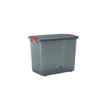 CONTENITORE K LATCH IN PLASTICA GRIGIO TRASPARENTE 59X39 H. 45CM 69LT