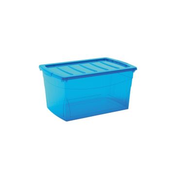 CONTENITORE OMNI IN PLASTICA AZZURRO TRASPARENTE 58.5X39 H. 30CM 50LT