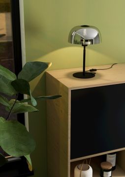 LAMPADA DA TAVOLO SOLO 2 NERO/NERO-TRASPARENTE 26X40.5CM - 1XE27 40W