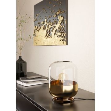 LAMPADA DA TAVOLO MARYVILLA BRUNITO/CHIARO E ORO 17X23CM - 1XE27 40W