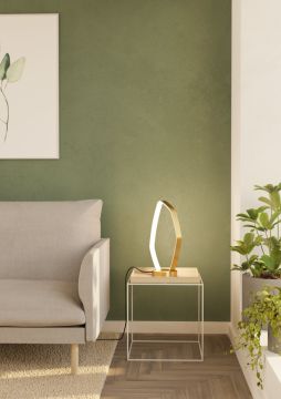 LAMPADA DA TAVOLO A LED VALLEROSA ORO SOPAZZOLATO/BIANCO 13X22 H. 44CM - 1X10.8W 3000K 1X1300lm