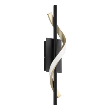 APPLIQUE A LED CONAPRATO NERO E OTTONE SPAZZOLATO/BIANCO H. 46.5CM - 8.8W 2700-6500K 1050lm