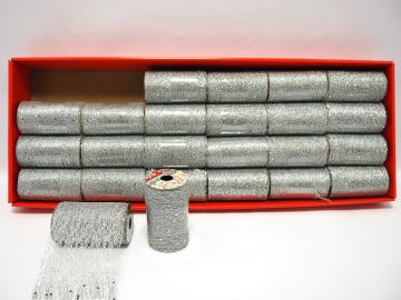 ROTOLO NASTRO IN RETE C/TRAMA IN ARGENTO H 11,25X2,70MT