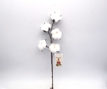 RAMETTO FLOCCATO 5 FIORI L 45CM BIANCO/CREMA RAMETTO FLOCCATO 5 FIORI L 45CM BIANCO/CREMA