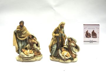 NATIVITÀ NATURALE SU BASE H 12X8.5X5CM