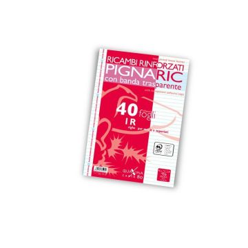 PIGNA - CONFEZIONE 40 FF RICAMBI RINFORZATI A4 RIGHE 