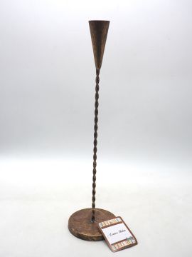 PORTA CANDELA IN METALLO ORO BRUNITO DIAM. 9 H. 39.5CM