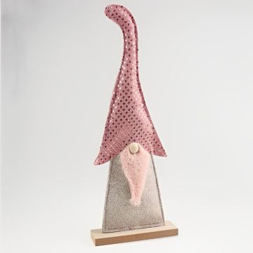 GNOMO IN PANNO SU BASE IN LEGNO 16X4.9 H. 37.4CM 