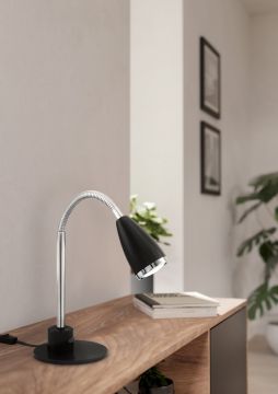 LAMPADA DA TAVOLO FOX ANTRACITE E CROMO 12.5X33CM - 2.8W 3000K 250lm