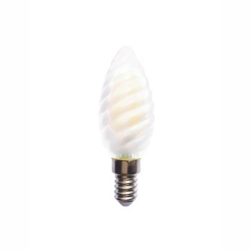 LAMPADINA TORTIGLIONE C37 VETRO FROST 4W 450LM 2700K
