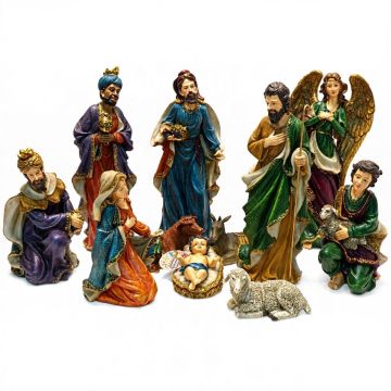 SET 12PZ SOGGETTI PRESEPE IN POLIRESINA H.42CM