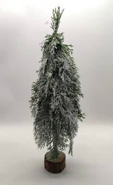 ALBERO NEVATO CON BASE IN LEGNO H. 50CM