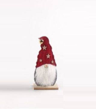 BABBO NATALE IN PANNO CON BASE IN LEGNO 11X4CM H. 21CM