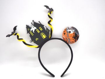 CERCHIETTO HALLOWEEN CON CORNA E CASETTA 16.5X24CM 