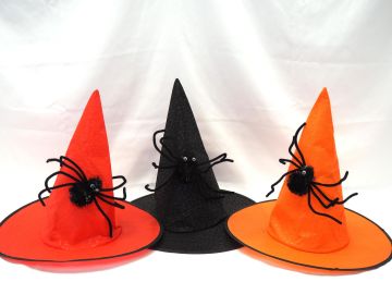 CAPPELLO DA STREGA CON RAGNO 38X36CM ASSORTITO 