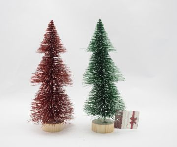 ALBERELLO INNEVATO CON BASE IN LEGNO 29.5CM ASSORTITO