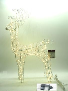 RENNA IN METALLO CON 600 LED BIANCO CALDO H. 60CM