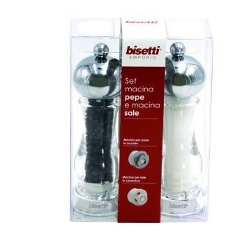 SET MACINA PEPE E SALE CAPRI IN ACRILICO H. 16.5CM