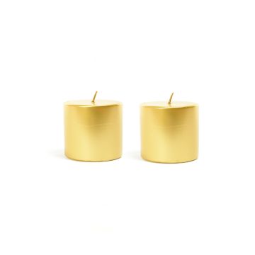 SET 2 CANDELE PILLAR ORO METALLICHE 4X5CM