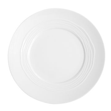 SET 6 PIATTI PIANI LINEA ONDE DIAM. 27.5CM BIANCO
