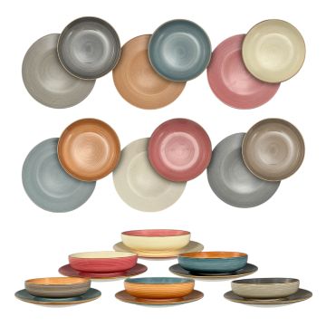 SERVIZIO PIATTI DA 12 PIATTI MAYA IN CERAMICA