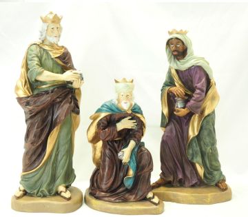 SET 3 RE MAGI GRANDI IN POLIRESINA H.55/50,5/38CM 