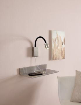 LAMPADA DA TAVOLO A LED TAZZOLI NICHEL SATINATO E NERO 32X44CM - 3.8W 3000K 320lm