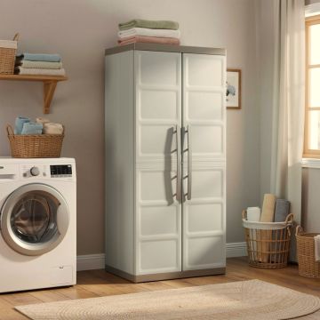 ARMADIO A RIPIANI MOD. EXCELLENCE XL RESINA CM 89X54 H. 182 BEIGE E TORTORA