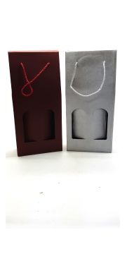 BUSTA PORTA 2 BOTTIGLIE 17.75X8.3CM H. 38CM ASSORTITO